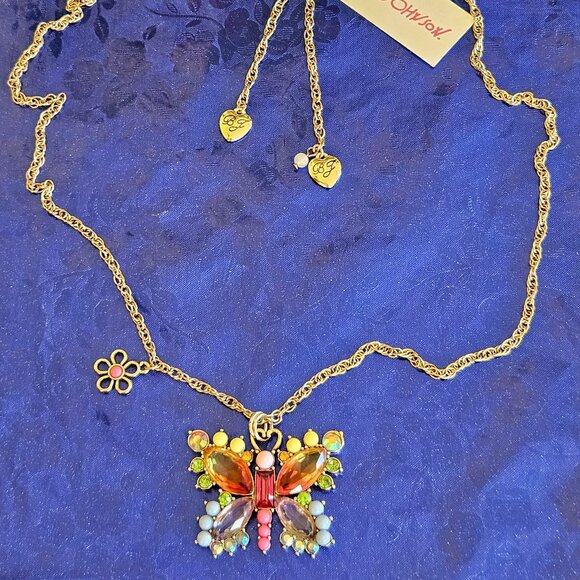 Betsey Johnson Jewelry - 🦋Betsey Johnson Colorful Adjustable Multicolor Butterfly Slide Necklace - NWT🦋